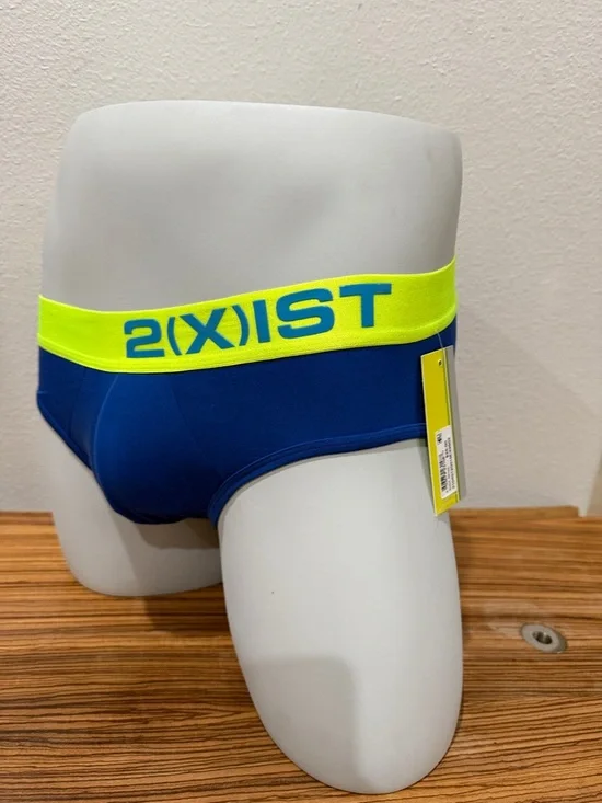 2xist Electric Micro No-Show Brief - Royal Blue with Green Neon ellastic. - Picture 2 of 7